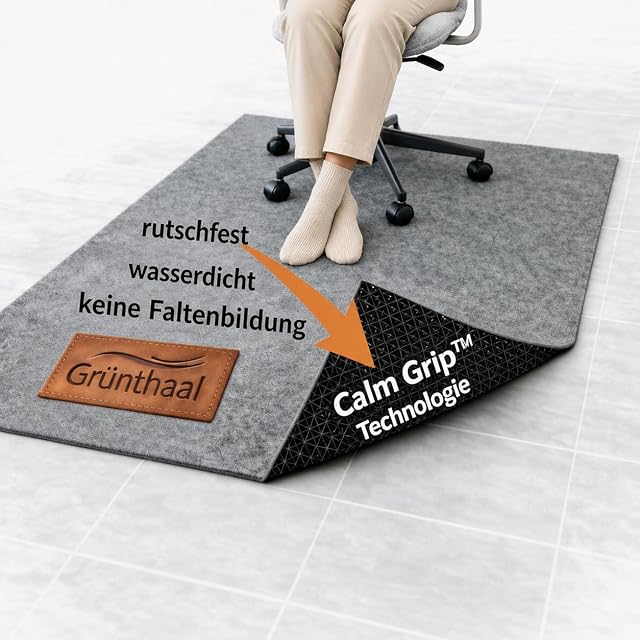 Alfombrilla de superficie de vellón Grünthaal SilentFloor para silla en gris