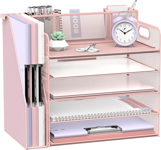 Organizador de escritorio multinivel SUPTIDY con bandejas de papel y portalápices