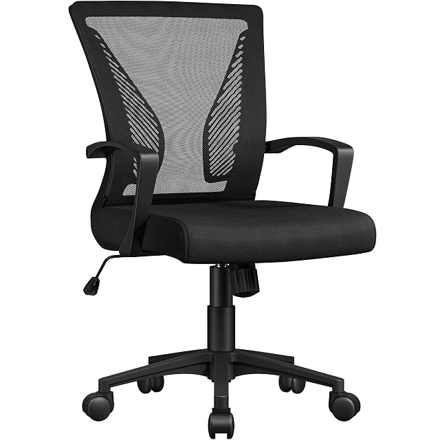Silla de oficina ergonómica de malla Yaheetech en negro