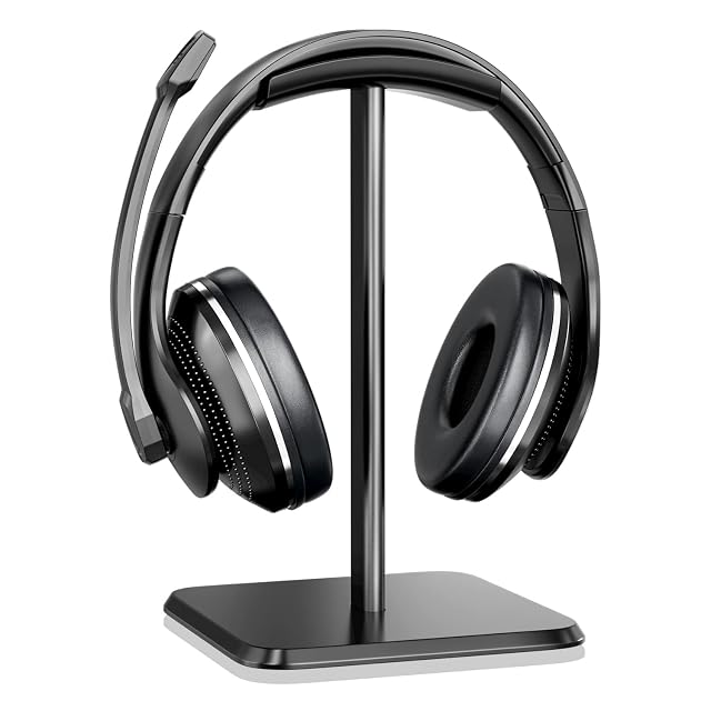 Soporte de auriculares compacto Gvolatee sobre un escritorio